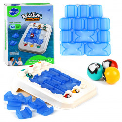 Логическая игра "Hola", Educational Puzzle Game Антарктический лабиринт, платформа, 3 шарика с пингвинами, 12 элементов лабиринта, в коробке (E7978)
