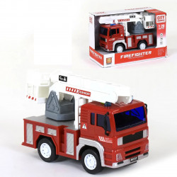 Інерційна машина «Пожежна машина з підйомником» зі звуковими та світовими ефектами (WY551С)