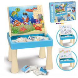 Ігровий столик “Drawing Board” Морський світ, для малювання та складання пазла, дошка для малювання, для піску (009-2120)