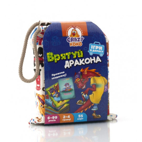 Настольная игра VLADI TOYS «Врятуйте дракона», игра в мешке, 55 карт укр. (VT8077-11)