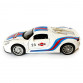 Машинка металева дитяча Porsche, Порше, білий з синім, світло, звук,інерція,відкриваються двері, капот, 1:32, 15*7*6см, (68791)