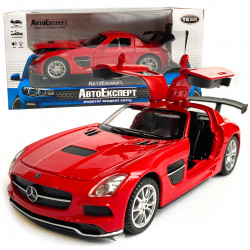 Іграшкова машинка металева Mercedes-AMG GT Black Series АвтоЕксперт, червона, звук, світло,  інерція, відкр. двері, капот, багажник, 15*6*5 см (87036)