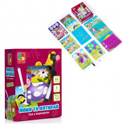 Игра с маркером Пиши и вытирай "Ферма" Vladi Toys, 16 карточек, маркер (VT 5010-19)
