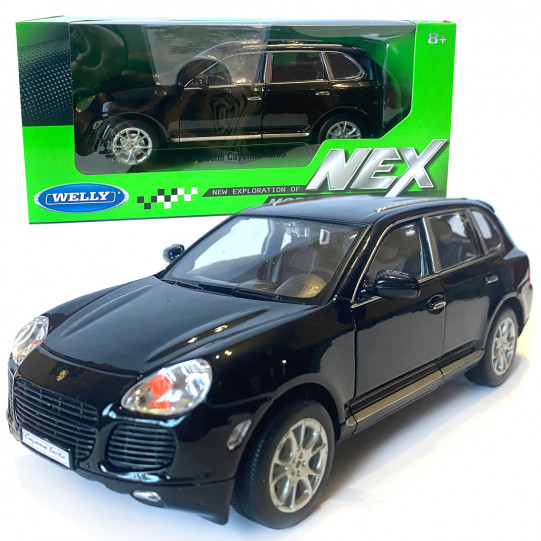 Іграшкова машинка металева WELLY 1:24 PORSCHE CAYENNE TURBO, чорний, 20*8*7 см (22431W)