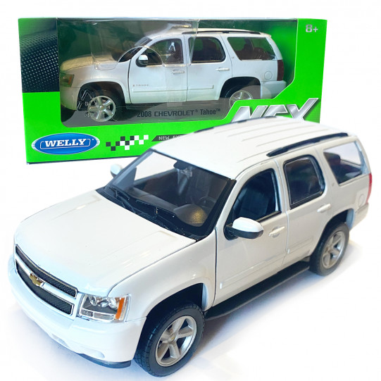 Іграшкова машинка металева WELLY 1:24 CHEVROLET TAHOE, білий, 19*7, 5*7, 5 см (22509W)