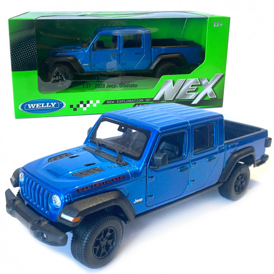 Іграшкова машинка металева WELLY 1:27, 2007 JEEP GLADIATOR, синій, 19.5*6.5*6.5 см (24103W)