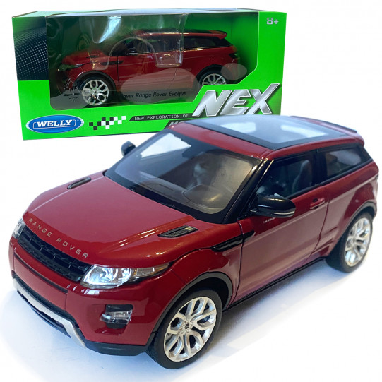 Іграшкова машинка металева WELLY 1:24 RANGE ROVER EVOQUE, рендж ровер, відкр.двері, капот,червоний, 17.5*7.5*6.5 см, (24021W)