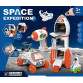 Игровой набор космическая станция, марсоход, электрический шуруповерт, ракета, 2 фигурки космонавтов, 2 вида мини-транспорта, подсветка. (551-1)