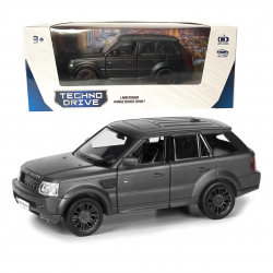 Игрушечная машинка металлическая Land Rover Range Rover Sport, ленд ровер спорт, черный, откр двери, инерция, 5*12*5см (250342U)