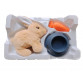 М'яка іграшка інтерактивна Кролик 17см,  у наборі морквина, миска (RA004-1/2/3 )