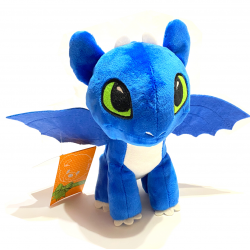 М'яка іграшка Дракончик, дракон, динозаврик, діно, синій, KinderToys, 31*24 см (00688-4)