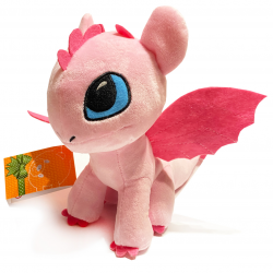 М'яка іграшка Дракончик, дракон, динозаврик, діно, рожевий, KinderToys, 31*24 см (00688-3)