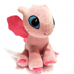 М'яка іграшка Дракончик, дракон, динозаврик, діно, рожевий, KinderToys, 30*25 см (00688-2)