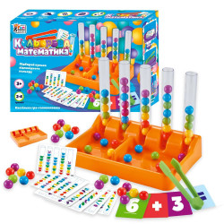 Настольная игра-головоломка Цветная математика, Fun Game, 3+, шарики, щипцы, карточки, уп. 23*6*16см (75054)