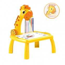 Проектор для рисования со столиком "Жирафик" желтый, мелодия, 24 слайда, 12 фломастеров, 29х23,5х35 см (2200-4)