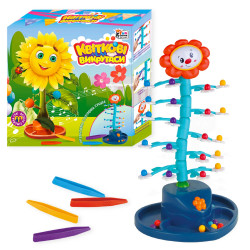 Игра настольная детская Цветочные выкрутасы FUN Game, звуки, мелодия, вращается, шарики, пинцеты, в кор 28*9*27см (70290)