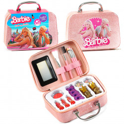 Косметика дитяча, набір косметики Barbie, 15 елементів, пензлики, набір для манікюру, рум’яна, помади, у валізі 19*7*17см (QH 1001-9 D)