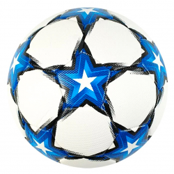 М'яч футбольний білий з синім  вага 310-330 грамів матеріал TPU гумовий балон розмір №5 (C 64698)