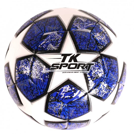 М'яч футбольний синій вага 400-420 грам матеріал TPE балон гумовий з ниткою розмір №5 (C 50473)