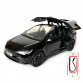 Машинка металлическая Tesla Model X Electrocar Тесла Модель X Электрокар черная 1:24 зарядная станция звук свет откр двери капот багажник резина колеса 18*6*8см (AP-2004)