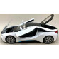 Игрушечная машинка металлическая BMW i8 купе, БМВ, белая, звук, свет, инерция, откр двери, багажник, капот, Автоэксперт, 1:32, 16,5*6,5*4,0 см (11787)