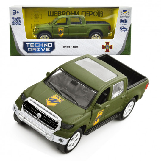 Машинка металева серії Шеврони Героїв Toyota Tundra Азов 1:40 мілітарі 5*12*4см (KM6008)