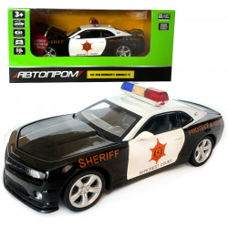 Машина металева поліція Chevrolet Camaro SS-Police Автопром 1:32 світло звук відкр двері баг капот 18*7*6см (68396)