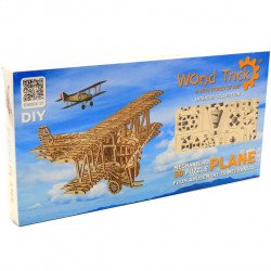Дерев'яний механічний конструктор Wood Trick Самолет.Техніка збірки - 3d пазл