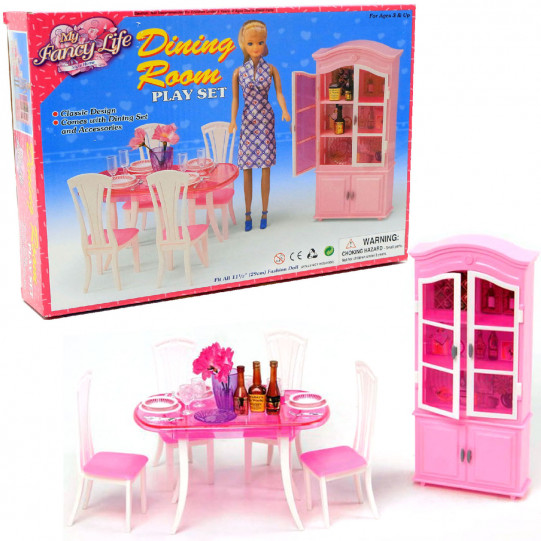 Детская игрушечная мебель Глория Gloria для кукол Барби столовая 24011. Обустройте кукольный домик