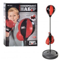 Дитячий набір для боксу Підлогова груша на стійці + боксерські рукавички. Альтернатива підвісному мішку MS