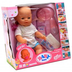 Інтерактивна лялька Baby Born (бебі бон). Пупс аналог з одягом і аксесуарами 9 функцій бебі борн BB 8009-440