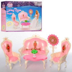 Дитяча іграшкова меблі для ляльок Барбі Вітальня 1204. Облаштуйте ляльковий будиночок