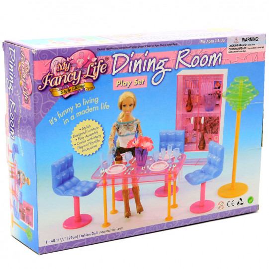 Детская игрушечная мебель Глория Gloria для кукол Барби Столовая 2912. Обустройте кукольный домик