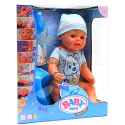 Інтерактивна лялька Baby Born (бебі бон). Пупс аналог з одягом і аксесуарами 9 функцій бебі борн BL014B-S