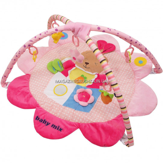 М'який килимок для малюка Alexis Baby Mix Кролик, кільця, знімні дуги, 92x93 см (Q/3133C)