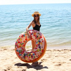 Надувний круг Intex Пончик з присипкою (Rainbow donut) 99 см (56263)