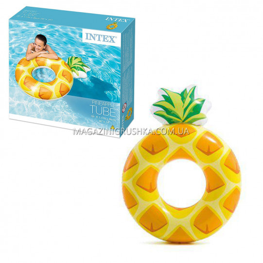 Надувний круг Intex Ананас (Pineapple) 56266P. Дуже добре підходить для відпочинку на морі, в басейні