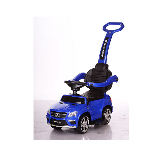 Детская машинка каталка-толокар Mercedes SX1578-4 синий, кож сиденье, EVA колеса, MP3