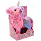 Интерактивная мягкая игрушка «Пони» единорог на поводке (розовая), ходит, поет, ржет 30*10*35 см (M1244)