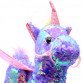 Интерактивная мягкая игрушка «Пони» единорог на поводке (фиолетовая), ходит, поет, ржет 30*10*35 см (M1244)