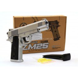Игрушечный пистолет ZM25 с пульками . Детское оружие с металлическим корпусом с дальностью стельбы 15-20м