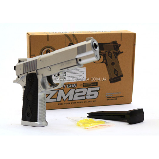 Іграшковий пістолет ZM25 з кульками . Дитяче зброю з металевим корпусом з дальністю стельбы 15-20м