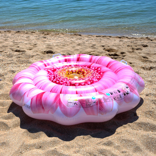 Надувний пліт, матрац Intex Рожева квітка (58787). для пляжу