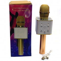 Беспроводной портативный микрофон-колонка для караоке Золото (Q7)