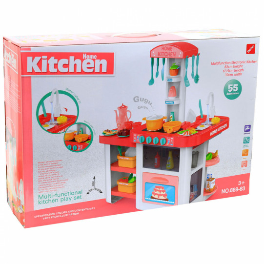 Дитяча іграшкова кухня з посудом (світло, звук, вода) 55 предметів