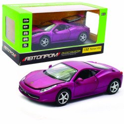 Машинка іграшкова Автопром «Ferrari 458» метал, 14 см, світло, звук, двері відчиняються (3201C)