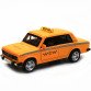 Машинка іграшкова Автопром «ВАЗ 2106: таксі» метал, 14 см, жовтий, світло, звук, двері відчиняються (7643)