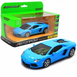 Машинка іграшкова Автопром «Lamborghini Aventador LP700-4», 15 см, світло, звук, блакитний (7604)