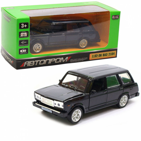 Машинка іграшкова Автопром «ВАЗ-2104» Чорний (світло, звук), 14х5х7 см (7505)