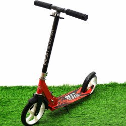 Самокат двухколесный BEST SCOOTER красный, колеса PU - 200 мм (45633)